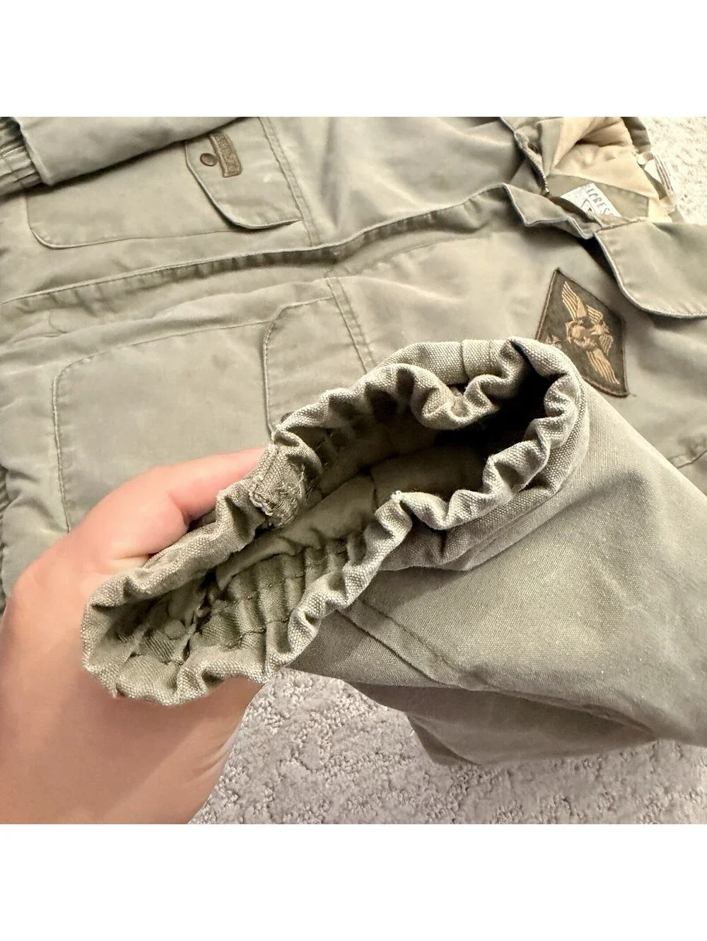 Vintage Expressions Men’s Military Bomber Jacket Green M Airborne Embroidered